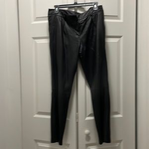 Catherine Catherine Malandrino black genuine leather pants size M
